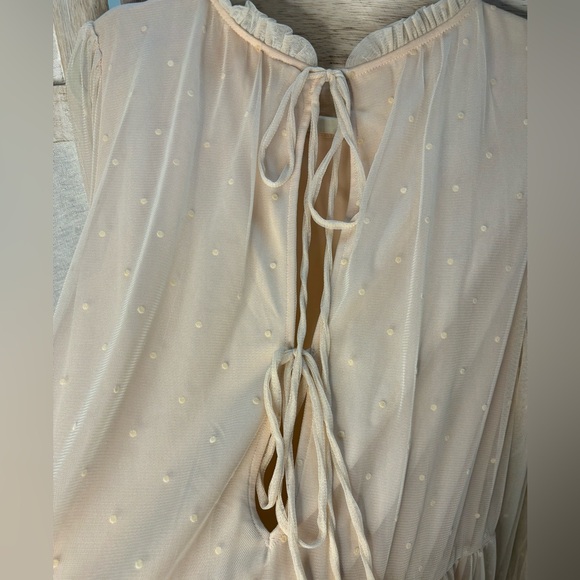 Blush Tulle Tiered Sheer Sleeve Babydoll Dress NWOT - Picture 8 of 16